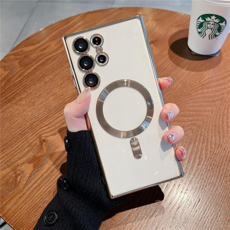 Hinweis 10 20 S21 S20 Fe magnetische drahtlose Ladung transparente Hülle für Samsung Galaxy S23 S22 Ultra Plus Magsafe Cover S 23 22 20_voghion.com