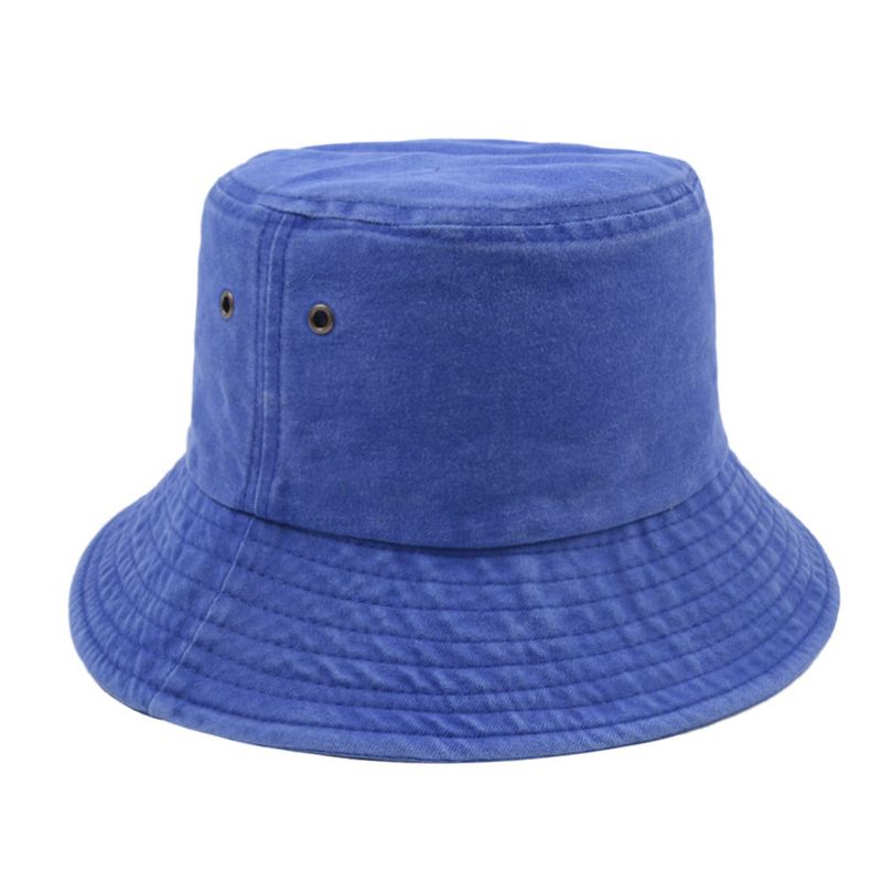 Chapéu de balde retrô lavado popular, simples, moderno, masculino e feminino, versátil, dobrável, jeans, chapéu de bacia, moda_voghion.com