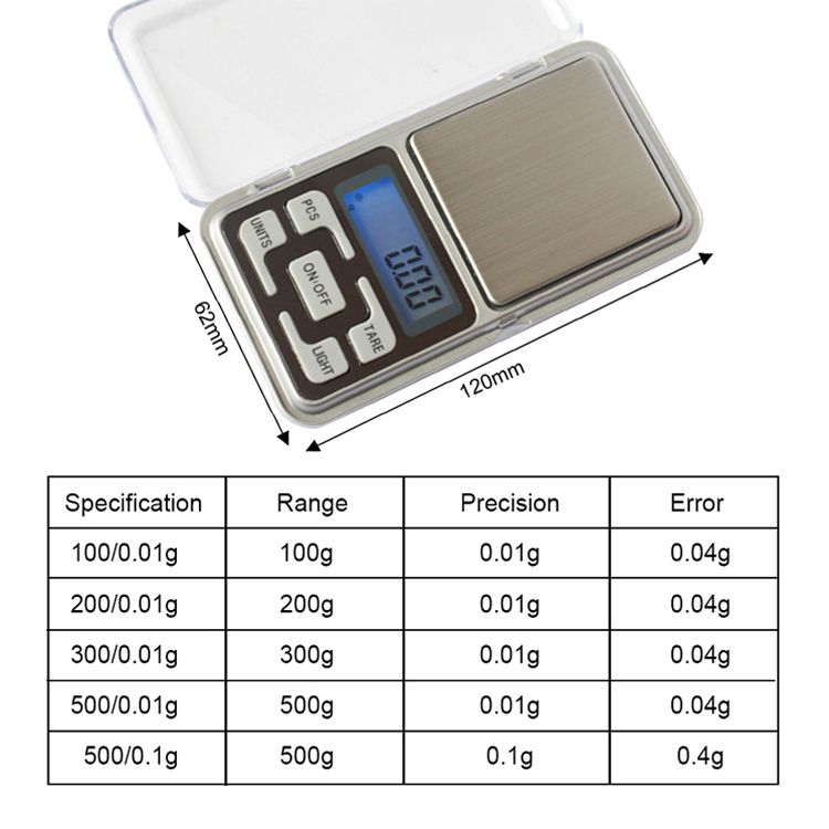 Mini Scale 500g/300g/200g/100g X 0.01g /0.1g Accuracy Electronic Digital Precision Jewelry Scales Pocket Scale Balance for gold_voghion.com