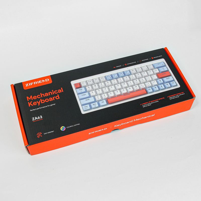 Zifriend Russian ZA63 Hot-swappable Mechanical Keyboard Three-mode Bluetooth Wireless Russian E-sports Gaming Keyboard_voghion.com