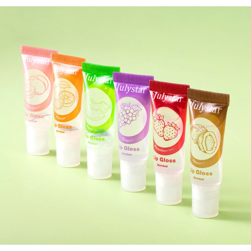 Olio labbra alla vitamina E Julystar multicolore al profumo di frutta - Idratazione e lucentezza a lunga durata, trattamento labbra nutriente con tinte personalizzabili_voghion.com