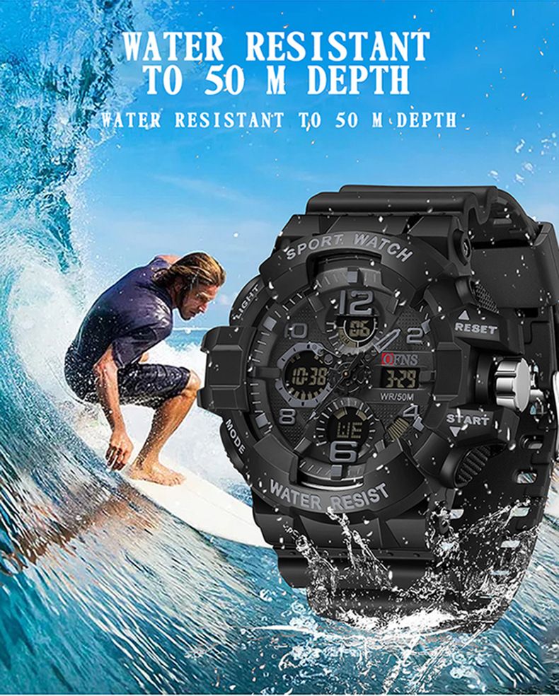 Youth Sports Watch With Alarm Clock, Dual Display, Waterproof, Night Light, Stopwatch For Students - Stylish & Functional Multifunctional Electronic_voghion.com