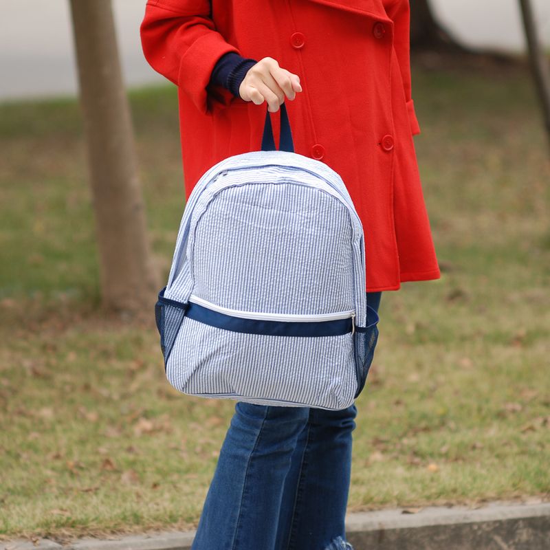 European and American seersucker backpack student schoolbag cross-border independent station Indian wind Mississippi_voghion.com