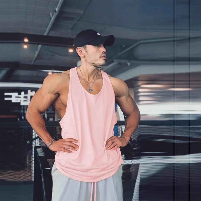 Muscle Trendy Loose Racerback Quick-Dry Running Gym Top Brothers Sports Fitnessbekleidung Trainingsweste für Männer_voghion.com