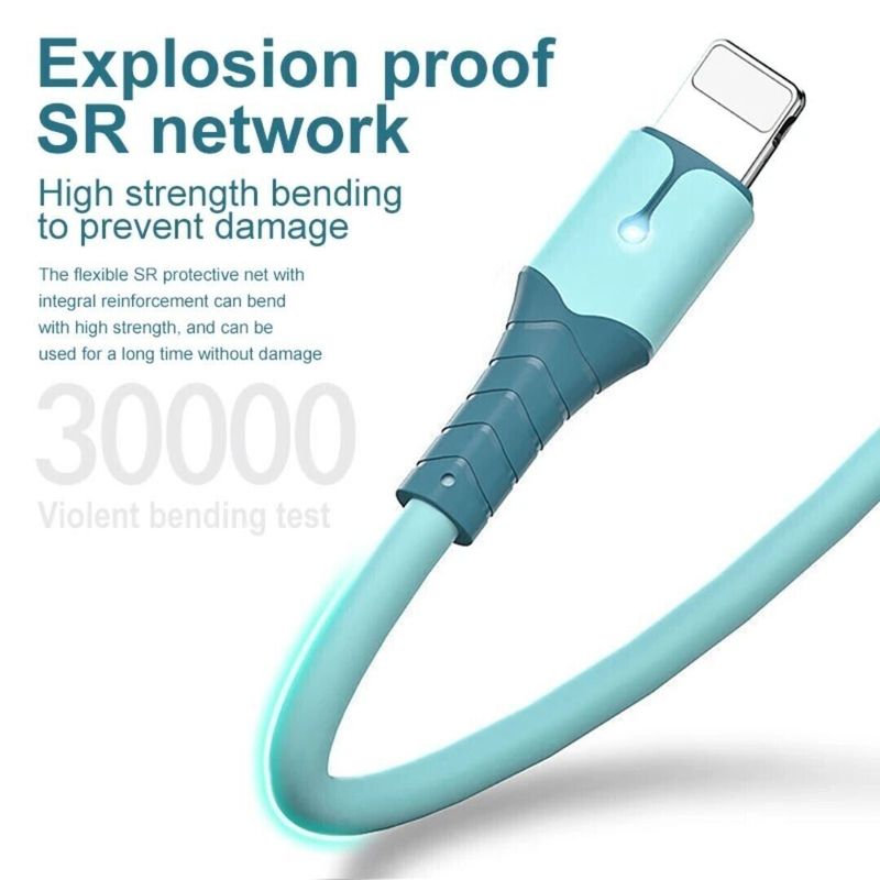 Câble de charge rapide USB long et robuste pour iPhone, iPad (7, 8, 11, 12, 13, 14)_voghion.com