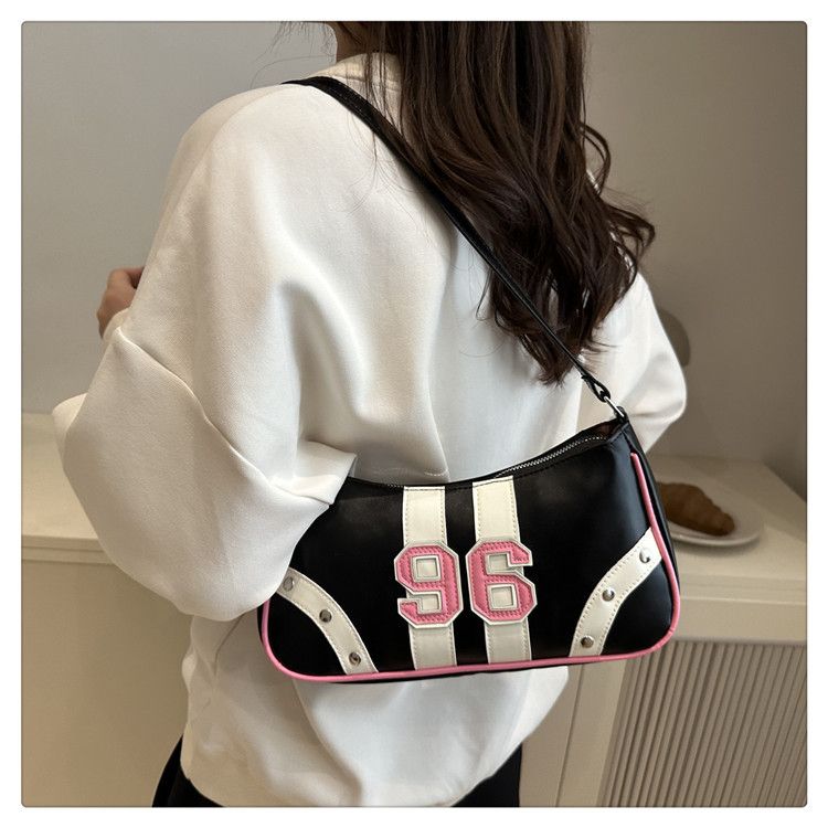 Stylish Shoulder Bag Light Luxury PU Crossbody Bag With Zipper Closure, Trendy Square Design For Everyday Use, Fashionable In Pink, White, Black, Red_voghion.com