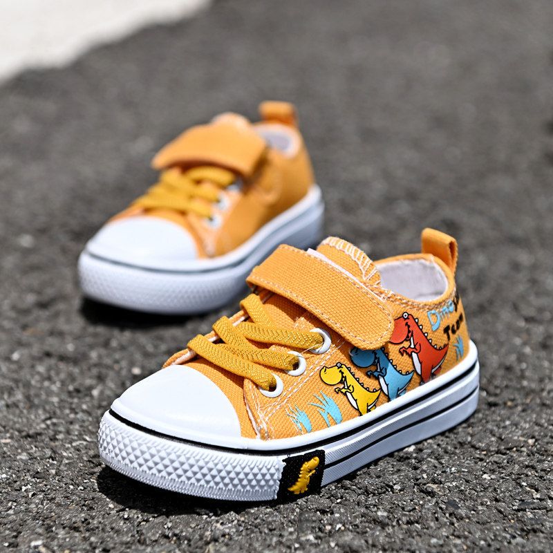 Scarpe basse casual per bambini in tela per ragazzi e ragazze in tela per bambini, sneakers singole traspiranti primaverili e autunnali_voghion.com