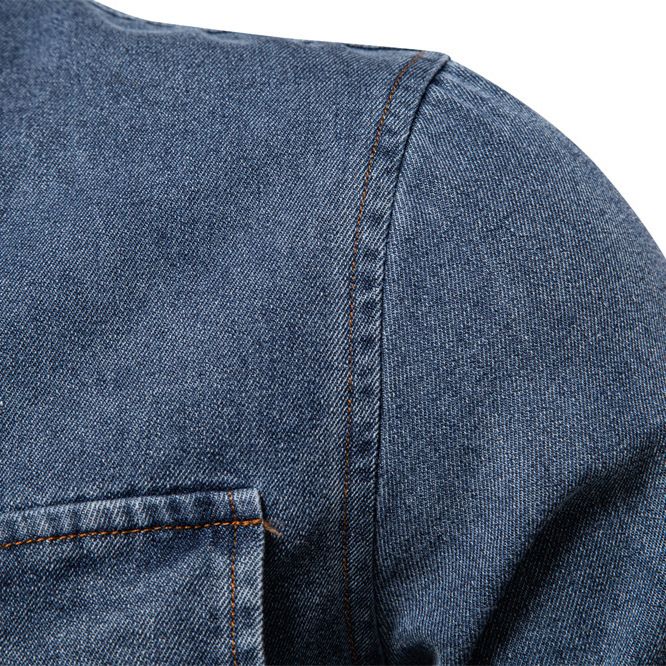 Herbst Neue Trend Europäischen Denim Herren Casual Einfarbig Baumwolle Langarm Gewaschen Hemd_voghion.com