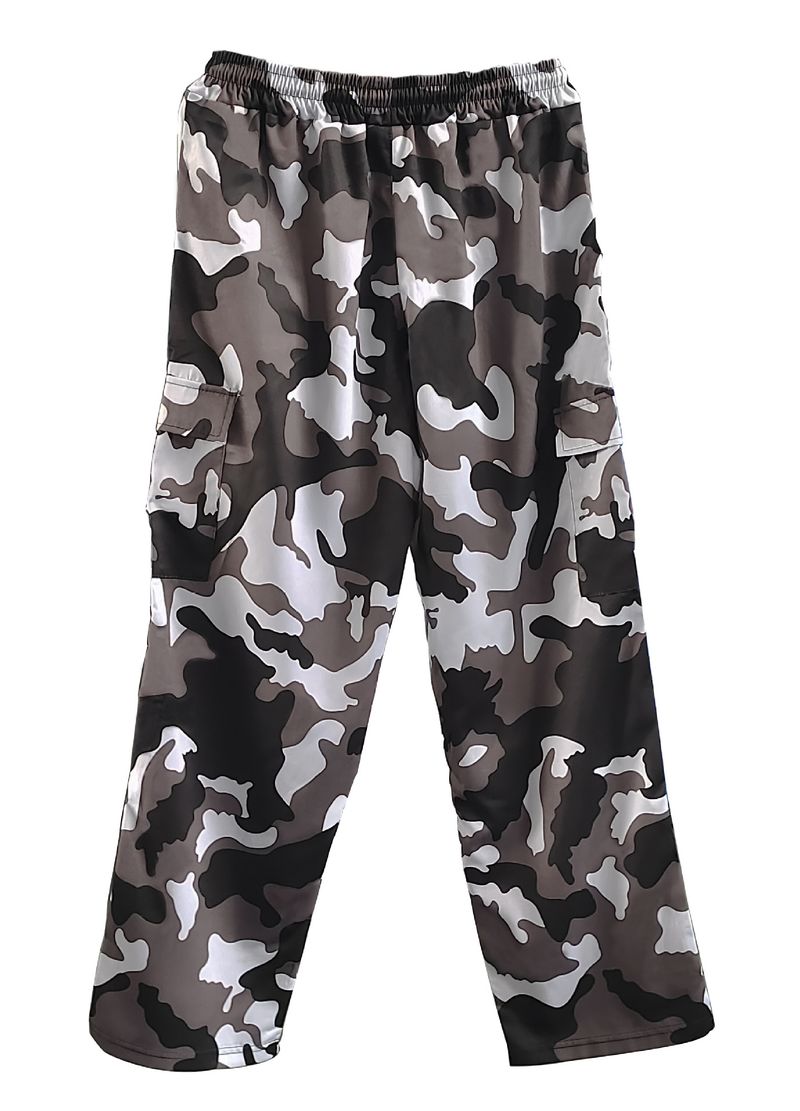 Men's Camouflage Cargo Pants - Outdoor Military Tactical Jogger Pants With Drawstring Waist & Multiple Pockets, Loose Fit Casual Work Pants_voghion.com
