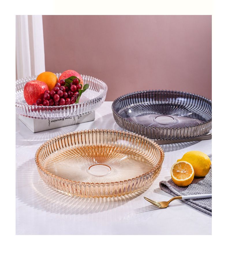 Nordic Stil Kristall Glas Obst Hause Wohnzimmer Kaffee Tisch Kreative Licht Große Kapazität Snack Candy Platte_voghion.com