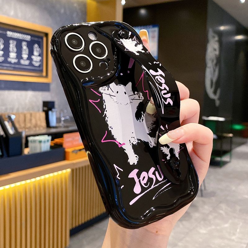 Shark Cat polsbandhoesje voor Samsung S25 S24 S23 S22 Plus Ultra S21 S20 FE A55 54 35 15 52 53 73 25 zachte telefoonhouder_voghion.com