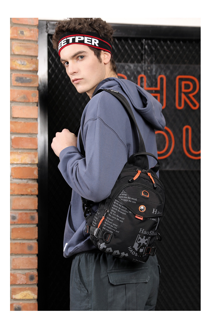 Nueva mochila informal versátil para exteriores para hombre, multifuncional, de moda, de nailon impermeable, bandolera de un solo hombro._voghion.com