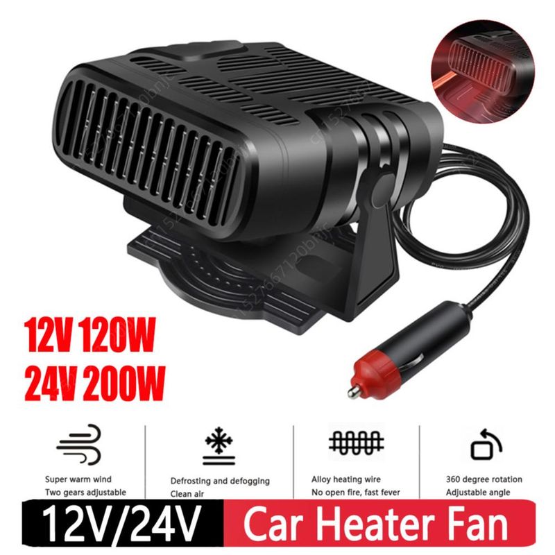 2in1 Elektrisk Coog Värmefläkt Vinter Bilvärmare Luftkylare 12V/24V Auto Vindruta Defroster Deing Demister Webasto_voghion.com