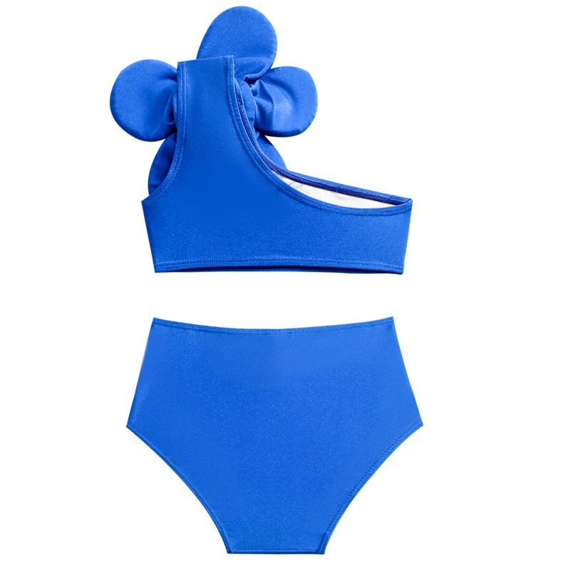 Maillot de bain familial maillot de bain pour enfants dans les petits enfants mignon couleur unie fendu en trois dimensions grande fleur maillot de bain_voghion.com