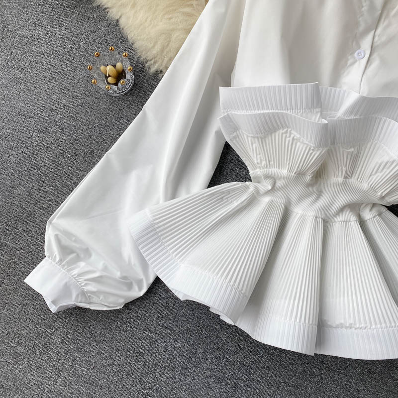 Women's ruffled waist slimming temperament with spring jacket_voghion.com
