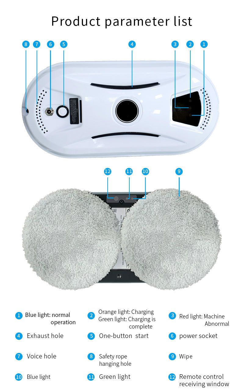 Double Sided Electric Remote Control Window Cleaning Machine Window Cleaning Robot_voghion.com