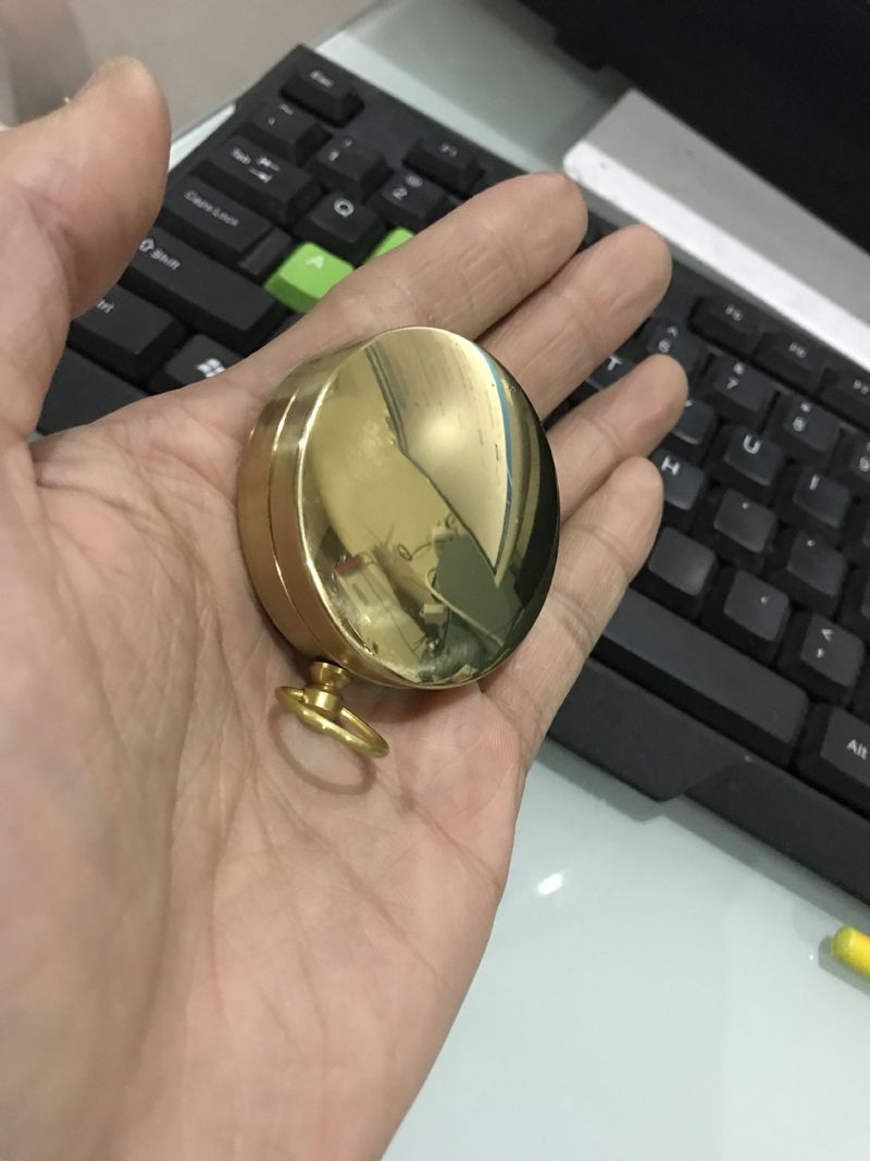 Reloj de bolsillo G50 de cobre puro con tapa abatible, brújula luminosa multifuncional para senderismo al aire libre._voghion.com