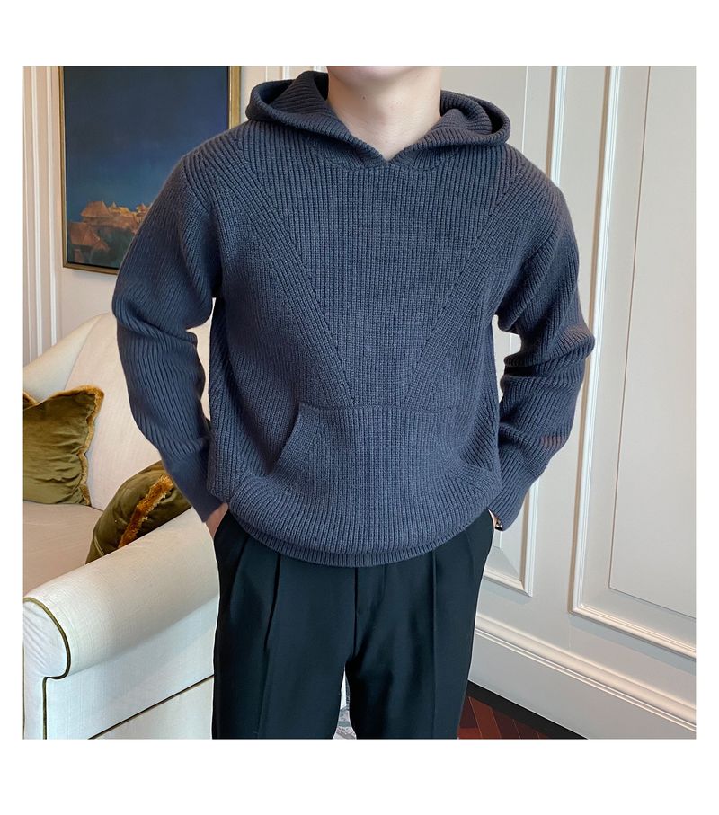 Maglione oversize con cappuccio da uomo - Pullover comodo ed elegante per abbigliamento casual e business (nero, blu, rosso, taglie EU dalla S alla 2XL)_voghion.com