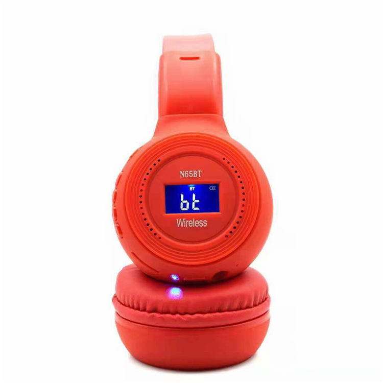 Oniwwertraff Qualitéit Kappgedroe Kaart FM Lauschteren Sport Kabellos Bluetooth Kopfhörer N65BT_voghion.com