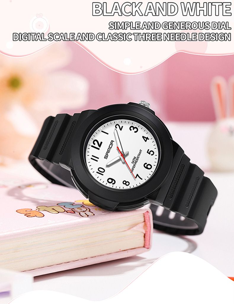Classic Unisex Waterproof Quartz Watch For Kids - Lightweight, Durable, Stylish Design With 50M Water Resistance, Japanese Movement, And Soft TPU Band_voghion.com