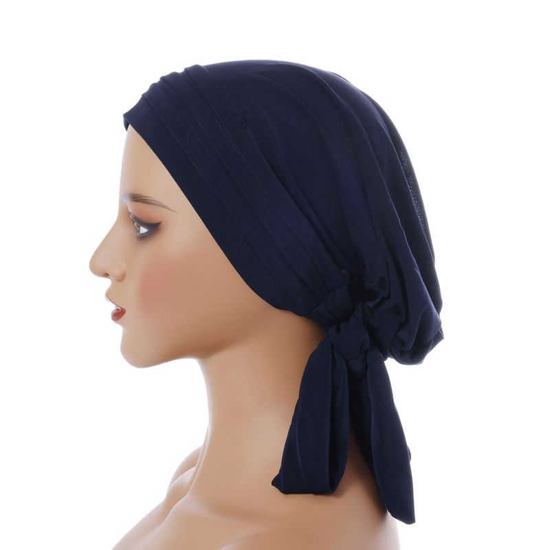 new autumn and winter solid color velvet four bar long tail headscarf hat for women_voghion.com