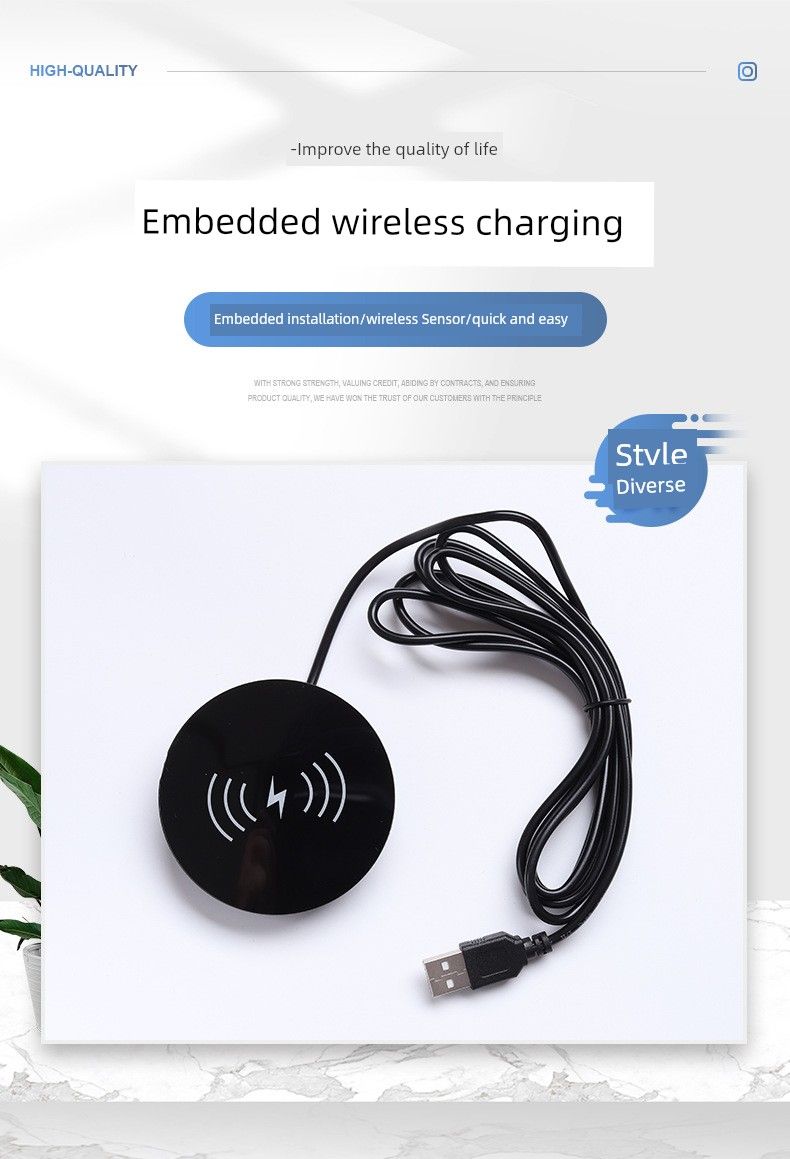 15W Embedded Smart Neutral Wireless Charging Desktop_voghion.com