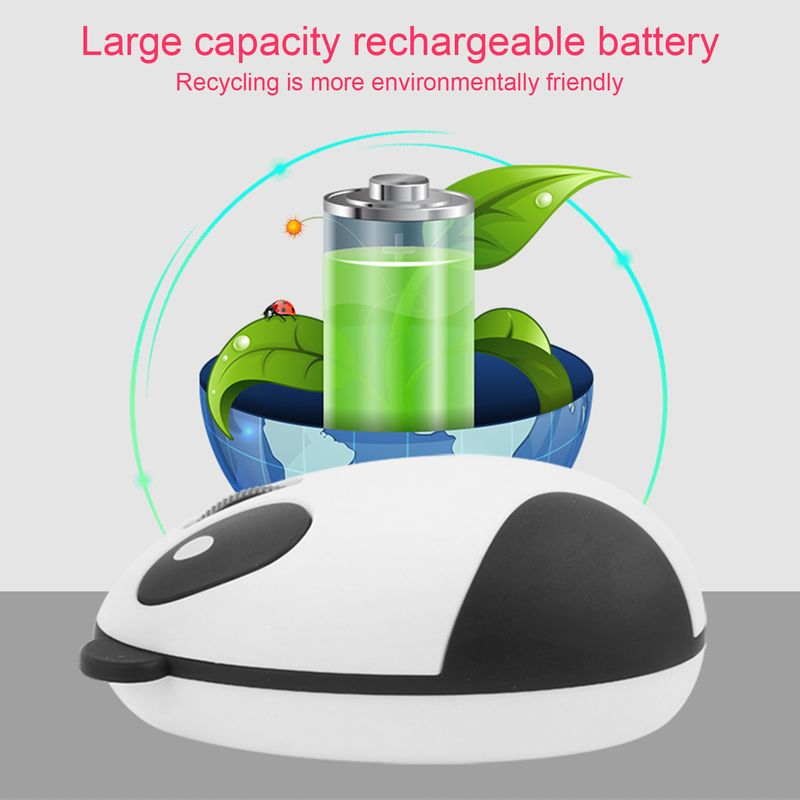 Farfi Wireless Cute Panda Design ABS Mute 2.4G 1200DPI Plug Play Optical Mouse for Desktop_voghion.com