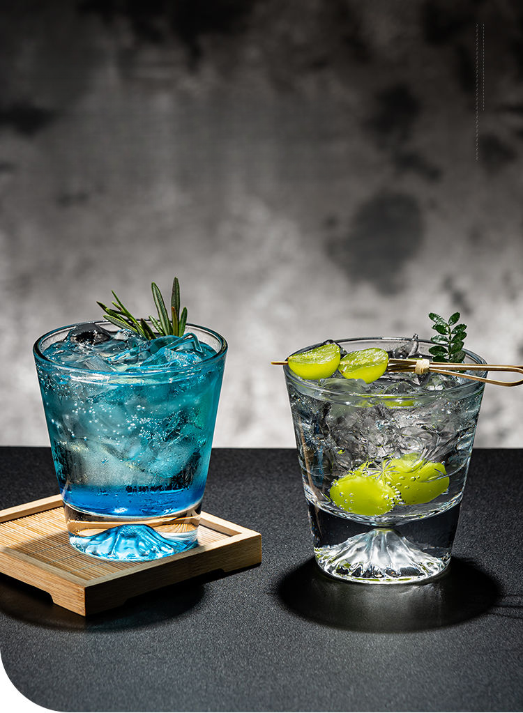 Bicchiere da cocktail Colin in stile giapponese con incisione "Mount Fuji Cocktail Snow Ice Mountain"_voghion.com