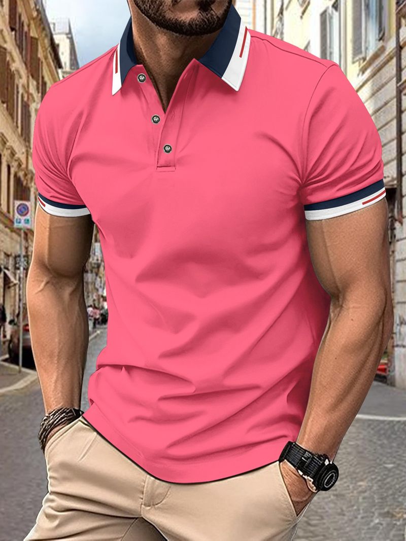 Polo casual da uomo con bottoni, saldi estivi 2025, di qualità imbattibile_voghion.com