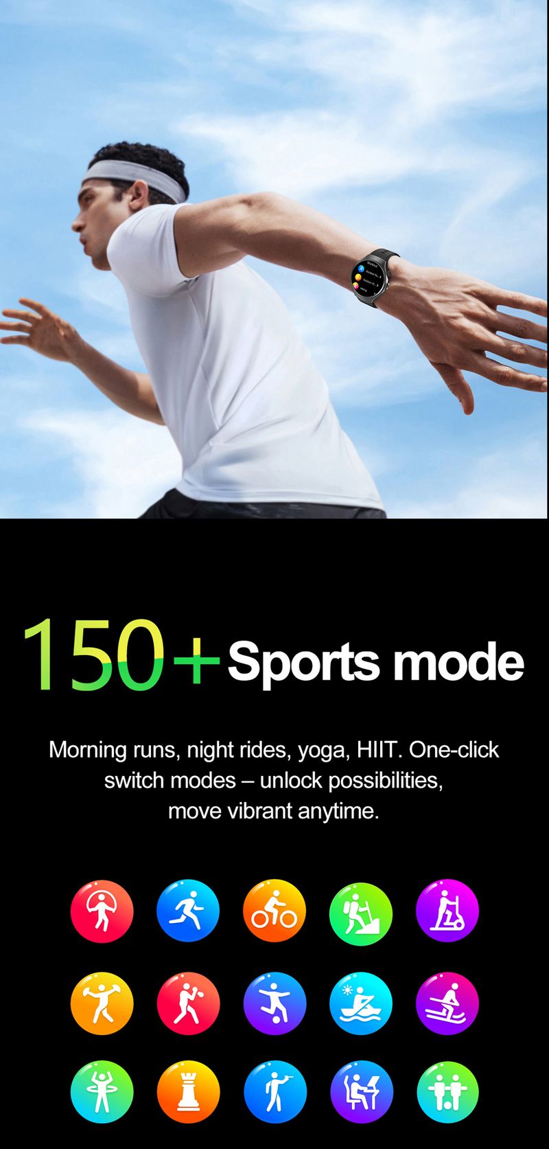 New Outdoor Sports Smart Watch Men Riding Running Fitness IP68 Waterproof LED Lights Bluetooth Call Smartwatch For Android IOS HUAWEI_voghion.com