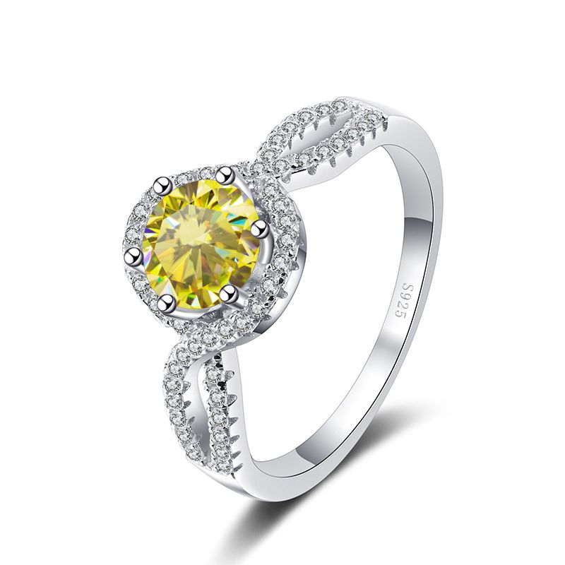 Tancise Moissanite Anello 0.5/1CT Anelli di diamanti brillanti per le donne Ragazze Promessa di nozze Regalo Gioielli in argento sterling_voghion.com