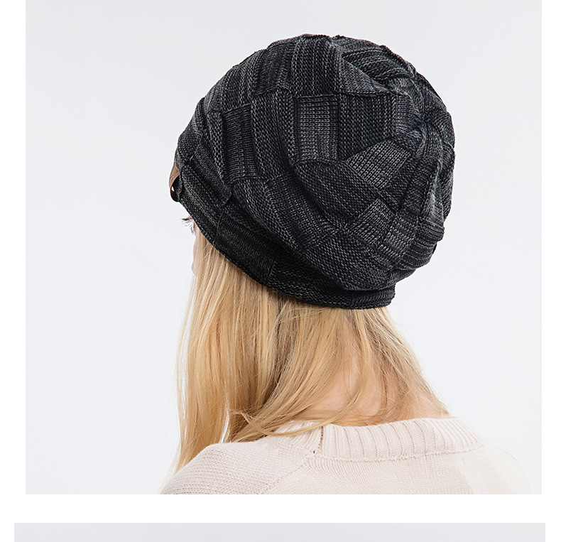 9875 Autumn/Winter Plush Mixed Color Versatile Woolen Knitted for Warm Fashion Pullover Winter Women's Hat_voghion.com