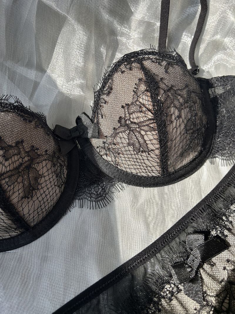 Conjunto de sutiã push up com bojo fino feminino, respirável e confortável, com argola de aço macio_voghion.com