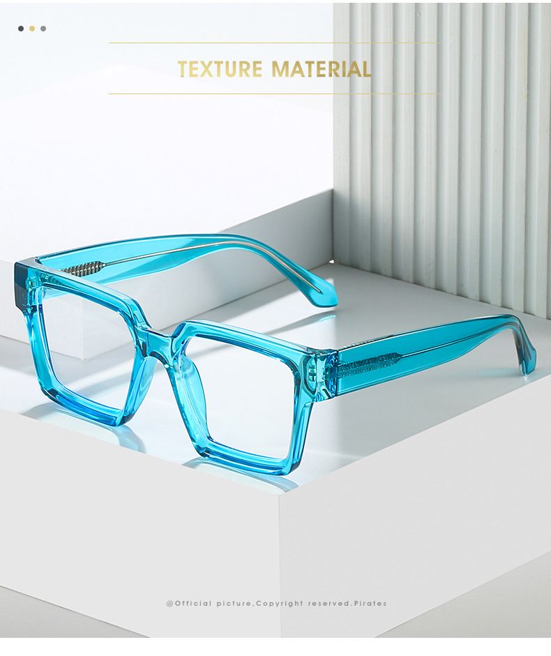 2023 Hochwertiger quadratischer Brillenrahmen für Männer, einfacher und vielseitiger, künstlerischer Plug-in-Flachlichtspiegel für Frauen_voghion.com