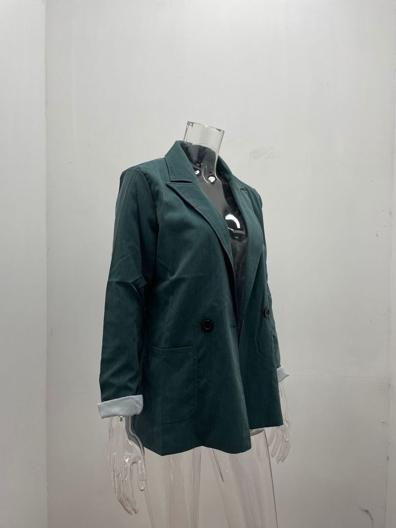 Giacca da donna primaverile e autunnale a maniche lunghe in tinta unita alla moda_voghion.com