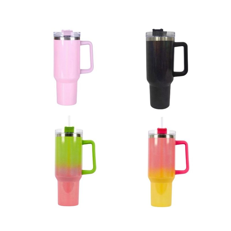 rainbow paint 40oz car cup large capacity 304 stainless steel insulation cup two-color gradient car ice cup_voghion.com