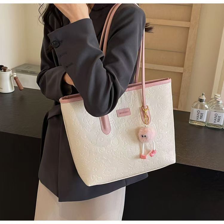 Large Capacity Women's Fashion Versatile Shoulder Autumn Winter New Style Student Class Commuting Handheld Canvas Tote_voghion.com