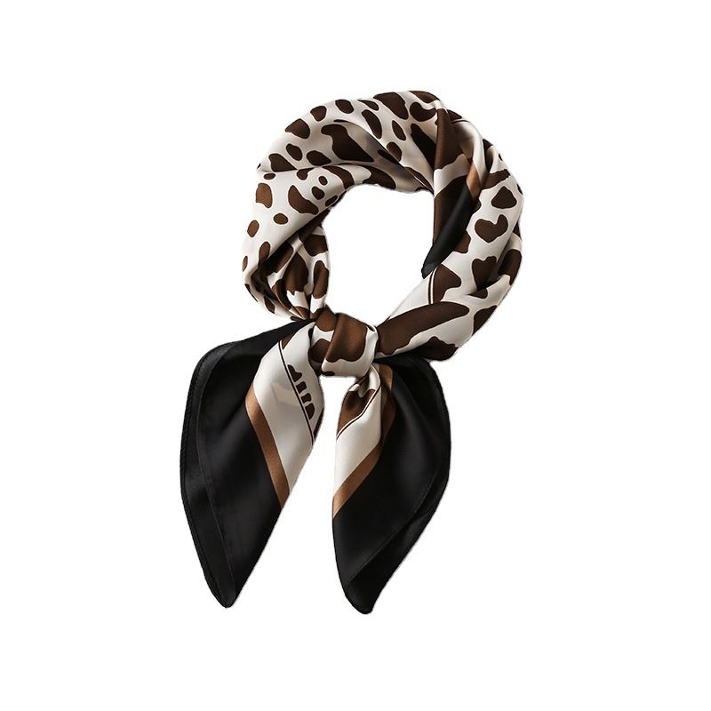 Nuova sciarpa decorativa professionale versatile per tutte le stagioni, larga 70 cm, stampata, piccola, da donna, con cravatta e pochette._voghion.com