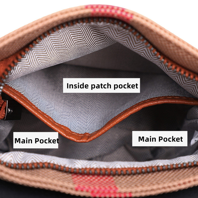 Mini Gitter Canvas Crossbody Damen Leder Reißverschluss Handy Mode Handtasche Frauen Casual Kleine Schultertasche_voghion.com