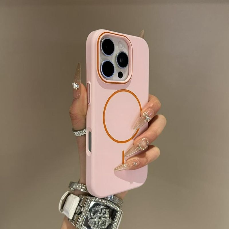 Drahtloses Laden PC-Festtelefon für iPhone 12 13 14 15 16 Pro Max Plus Matte magnetische Stoßfängerhüllen_voghion.com