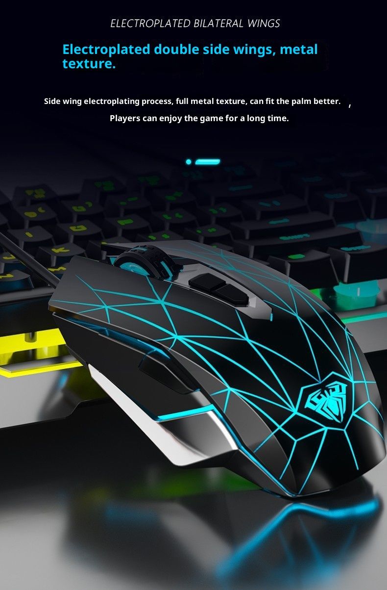 Digitex AULA/ Wolf Spider S50 Gaming-Maus, kabelgebunden, USB, Makroprogrammierung, 6D, Cross-Border, auf Lager, Großhandel, Ergonomie_voghion.com