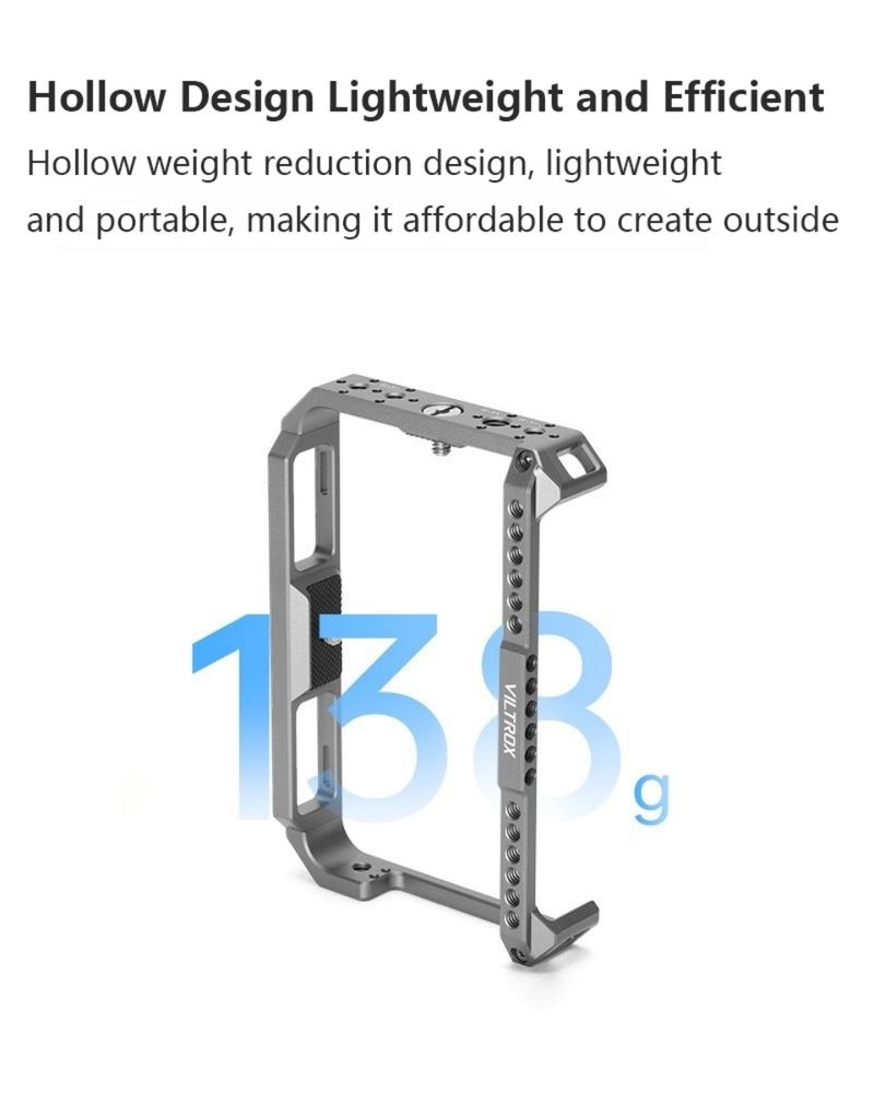 VILTROX Kamera-Rig-Cage DC-X2/DC-X3 Video-Feldmonitor mit 1/4-Zoll-Schraubenloch für Magic Arm, LED-Leuchten, Mikrofon_voghion.com