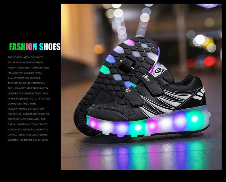 Leuchtschuhe für Mädchen USB-Lade-LED-Leuchtschuhe für Erwachsene Rollschuhe_voghion.com
