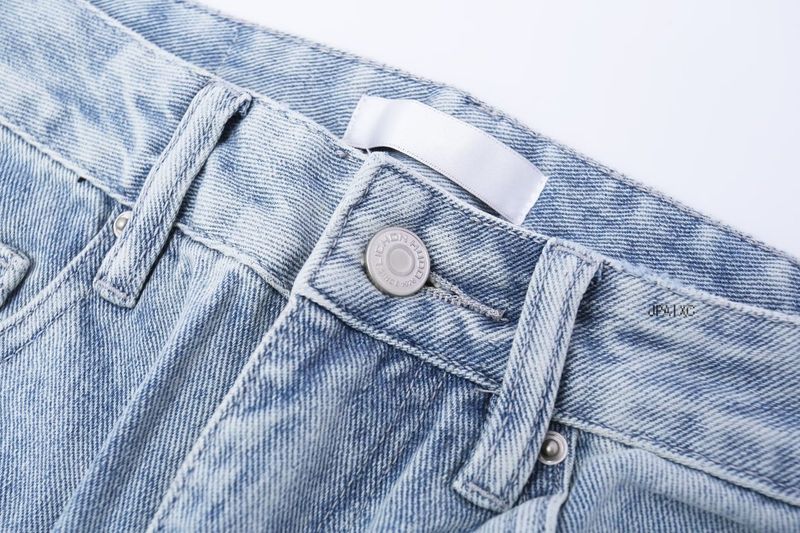 „High Street Splicing“ skalbti šviesios spalvos džinsai, skirti vyriškoms „Hiphop“ madingoms tiesioms kelnėms su nišiniu dizainu ir_voghion.com
