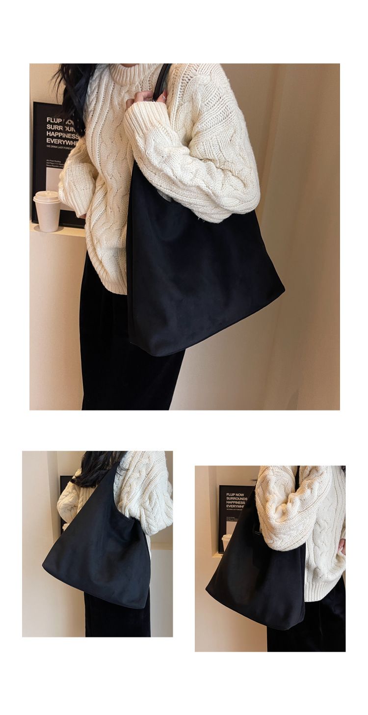 Retro Matte Big Bag Women's 2025 New Autumn And Winter Large-capacity Shoulder Bag, High-end Sense Of Commuting To Work Tote Bag_voghion.com