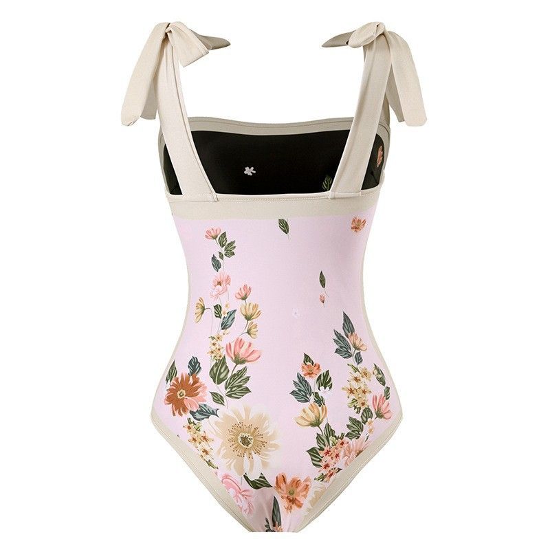 Vêtements pour femmes imprimés style ins maillot de bain double face maillot de bain une pièce jupe de plage imprimée numérique maillot de bain deux pièces femme_voghion.com