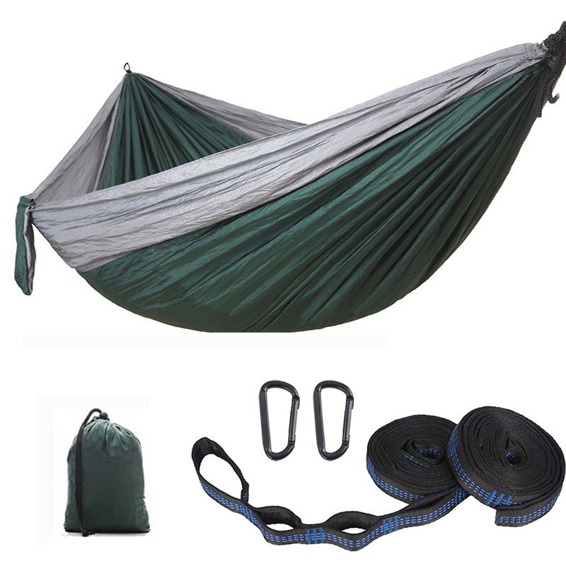 Amaca in tessuto di paracadute in nylon per esterni, singola, doppia, da campeggio, per ciclismo, da interno, per il tempo libero, altalena, sedia sospesa Shi Yi_voghion.com