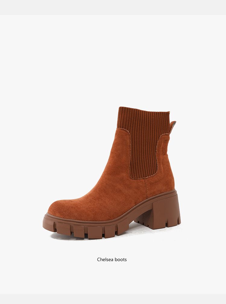 Women's Shoes autumn and winter new socks boots women's boots thick heel thick bottom Martin boots large size ankle boots_voghion.com