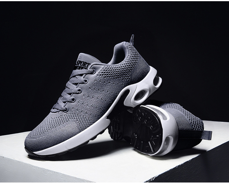 Chaussures pour hommes nouvelles chaussures à coussin d'air pour hommes chaussures en maille pour hommes chaussures de sport à tissage volant chaussures à la mode chaussures de course décontractées respirantes chaussures pour hommes_voghion.com