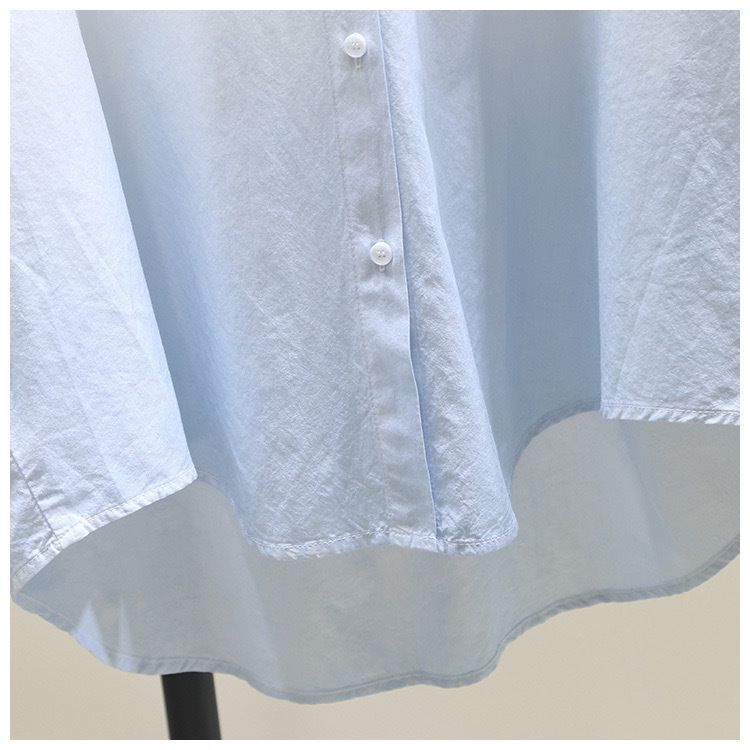 Women's Clothing 100% Cotton White Gradient Sun Protection Shirt For Women Spring New Design Niche Loose Shirt_voghion.com